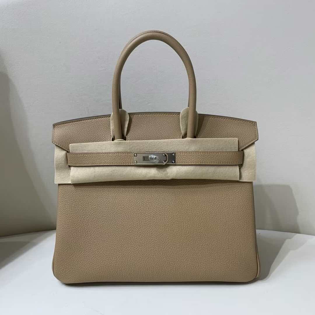 Hermès Birkin 30 Gris Tourterelle Togo with Palladium Hardware