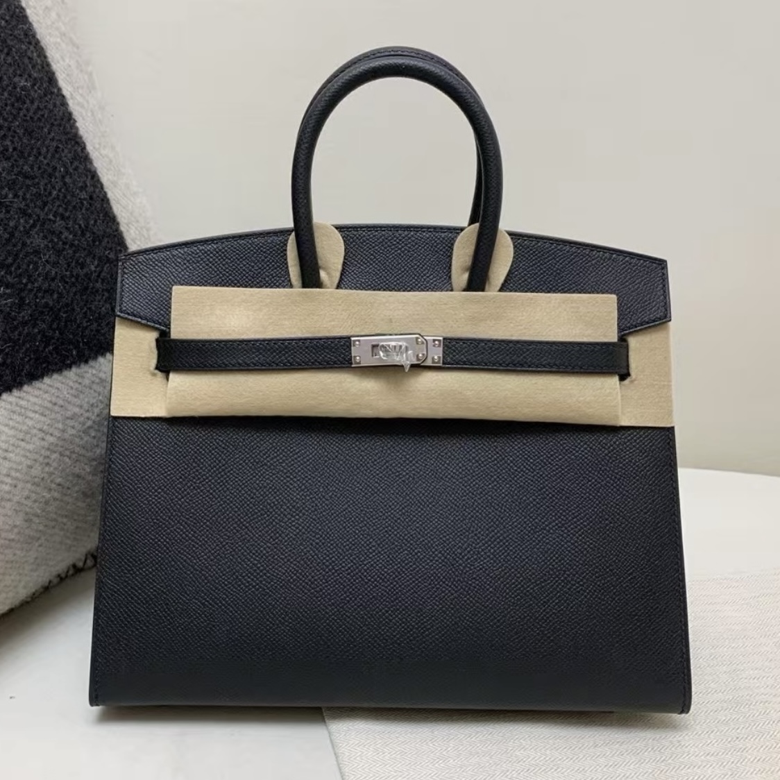 Hermès Birkin 25 Sellier Noir Epsom with Palladium Hardware
