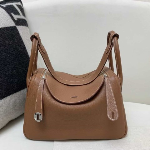 Hermès Lindy 30 Clemence Gold with Palladium Hardware