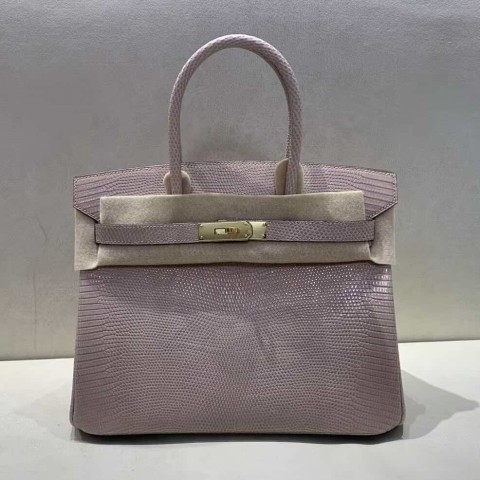 Hermès Birkin 25 Lizard Rose D’Été with Gold Hardware