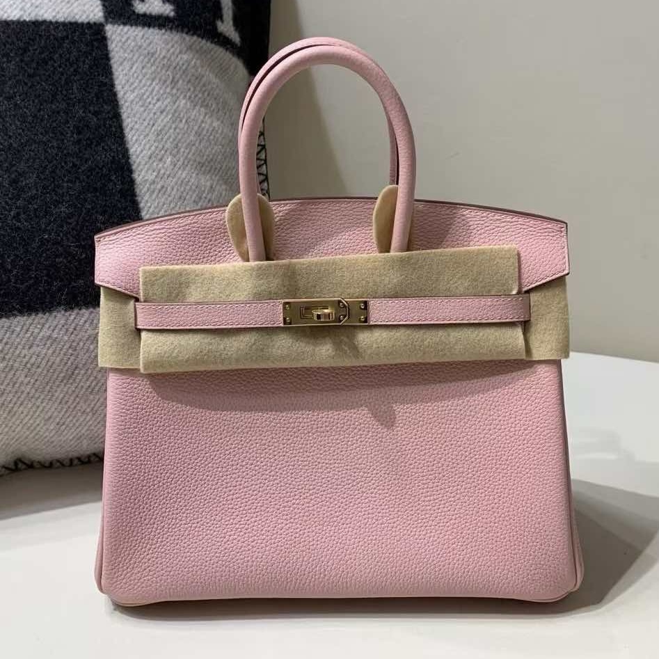 Hermès Birkin 25 Togo Leather Rose Sakura with Gold Hardware