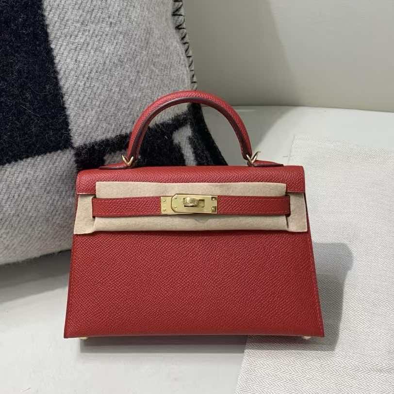 Hermès Kelly 25 Sellier Rouge Casaque Epsom Gold Hardware