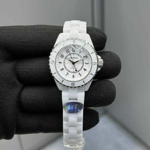샤넬 J12 세라믹 투명 백 여성용 기계식 시계 33mm