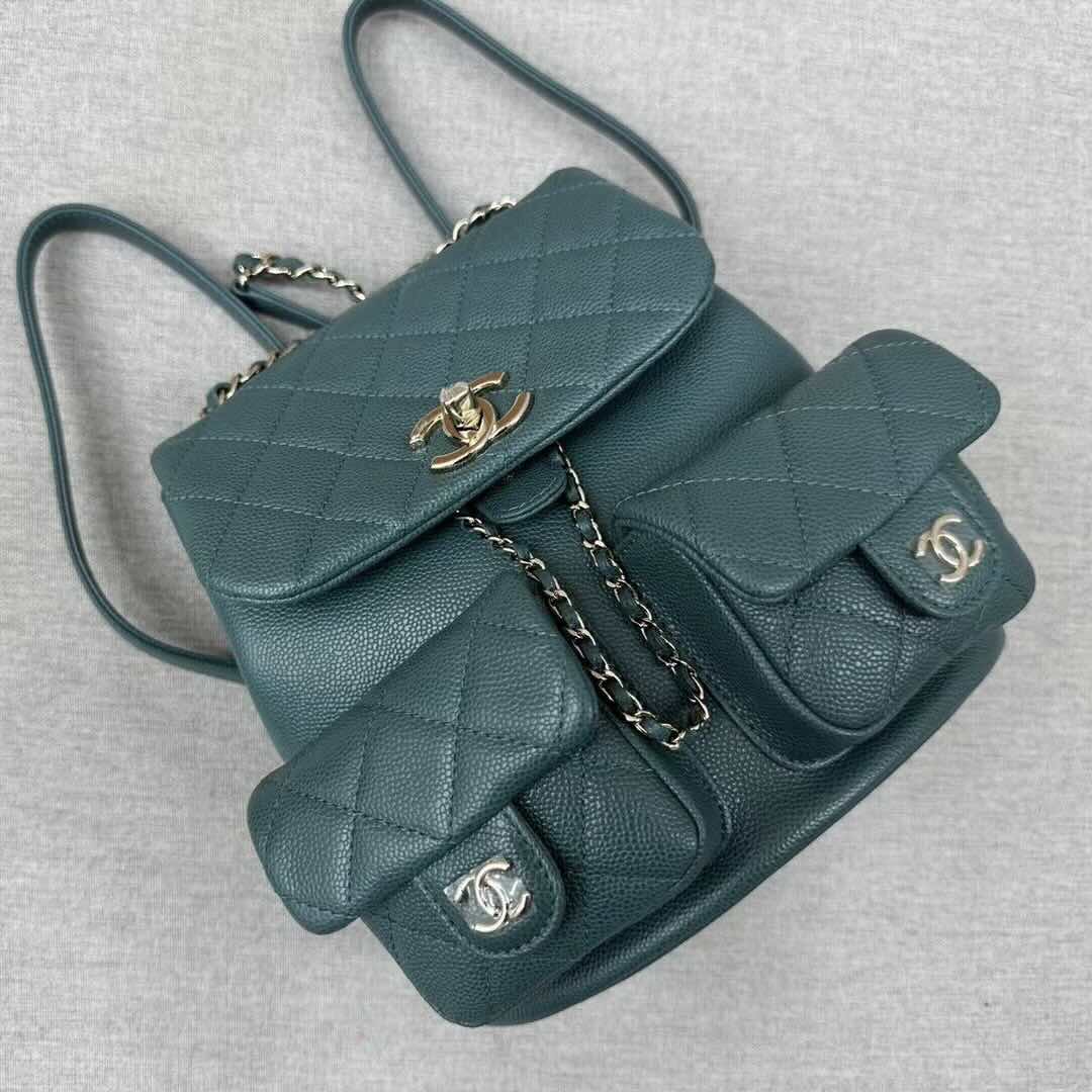 CHANEL Duma Backpack Gold-Tone Metal –(20.5×20×11.5cm)