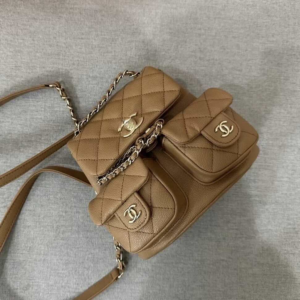 CHANEL Duma Backpack Gold-– (17.5×16.5×10cm)