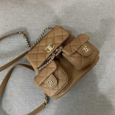 CHANEL Duma Backpack Gold-– (17.5×16.5×10cm)
