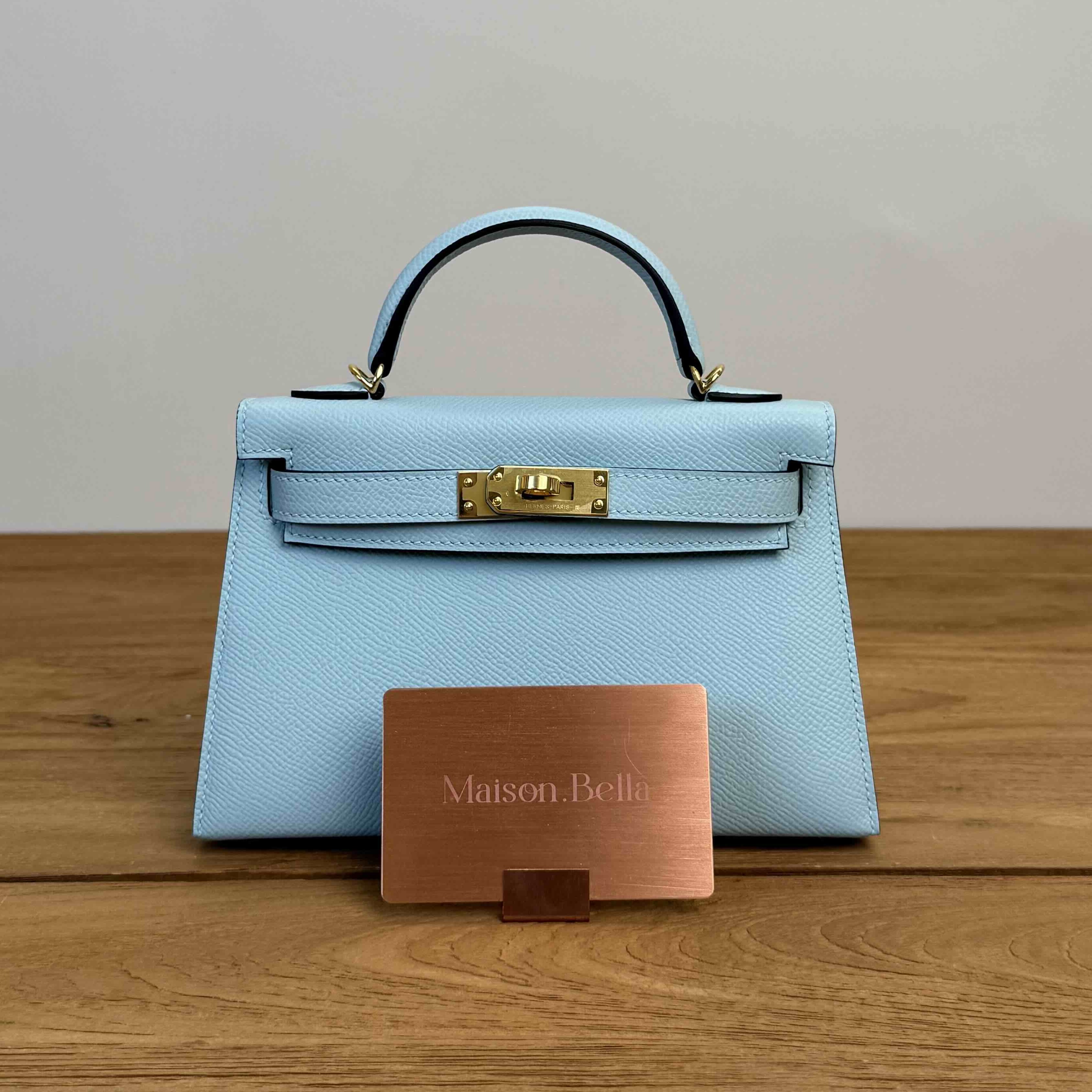 Hermès Mini Kelly II Sellier Blue Atoll Epsom with Palladium Hardware