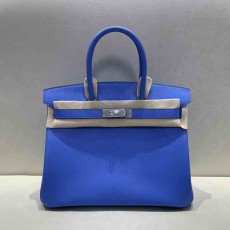 Hermès Birkin 25 Swift Bleu France Palladium Hardware