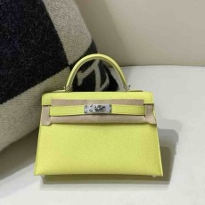 Hermès Mini Kelly II 20 Epsom Lime Palladium Hardware