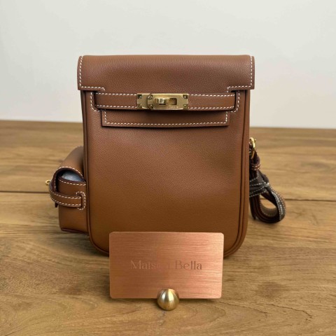 Hermès Kelly Jump Backpack in Gold Swift with Gold Hardware