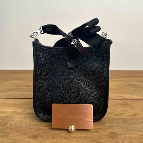 Hermès Evelyne TPM in Noir Clemence Leather with Palladium Hardware