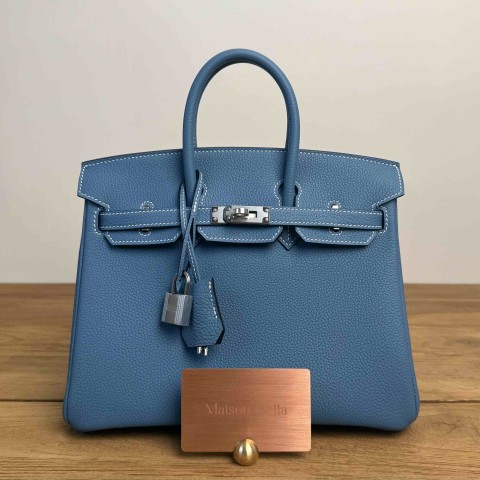 Hermès Birkin 25 Bleu Jean Togo Palladium Hardware