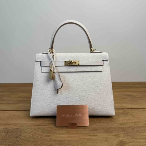 Hermes Kelly 25 Craie Epsom