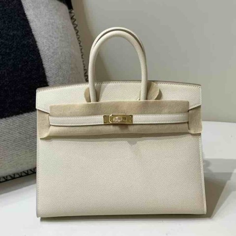Hermès Birkin 25cm Epsom Leather Cream White / Gold Hardware