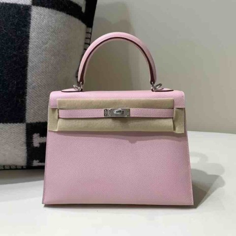 .Hermès Kelly 25cm Epsom Leather Sakura Pink / Palladium Hardware