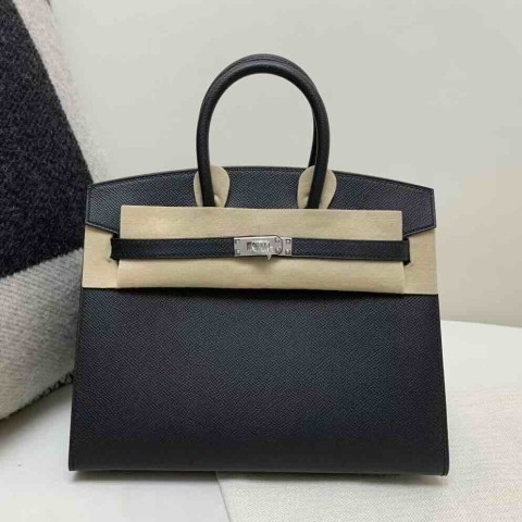 Hermès Birkin 25cm Epsom Noir / Palladiumold Hardware