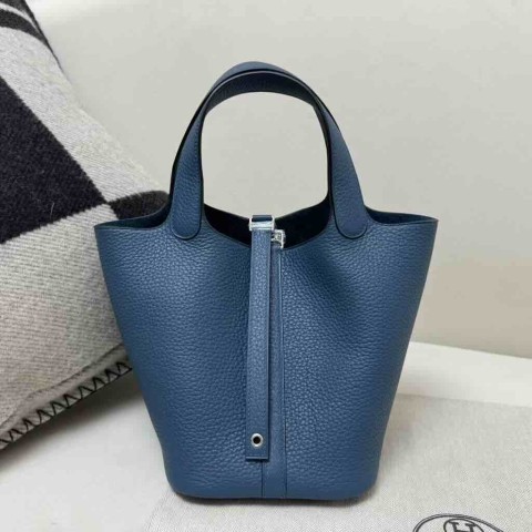 Hermès Picotin Lock 18cm TC Leather Bosporus / Palladium Hardware