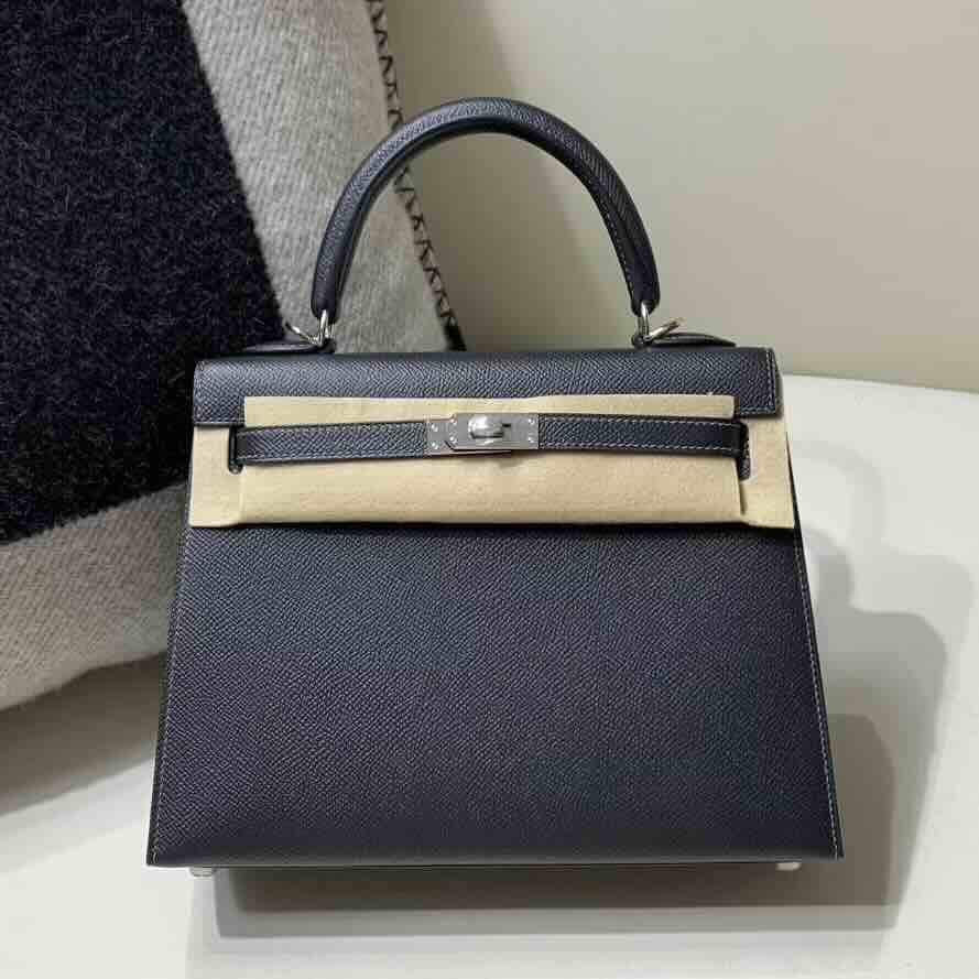 Hermès Kelly 25cm Epsom Leather 88 Graphite Grey / Palladium Hardware