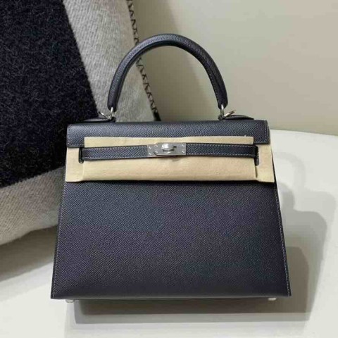 Hermès Kelly 25cm Epsom Leather 88 Graphite Grey / Palladium Hardware
