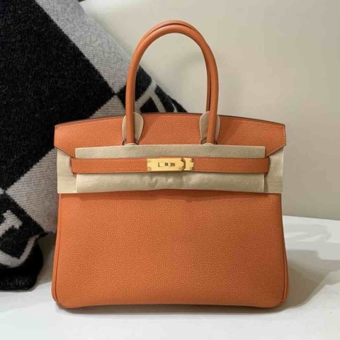 Hermès Birkin 30cm Togo Leather Orange / Gold Hardware