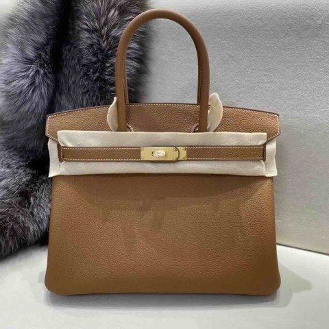 Hermès Birkin 30cm Togo Leather Gold Brown / Gold Hardware