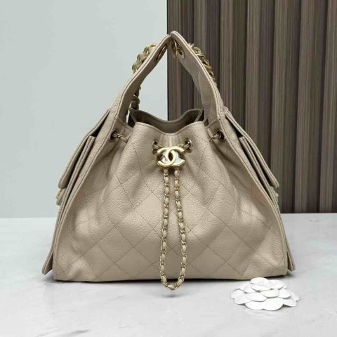 Chanel 25C Hobo Bag Small 30x26x14cm Light Beige