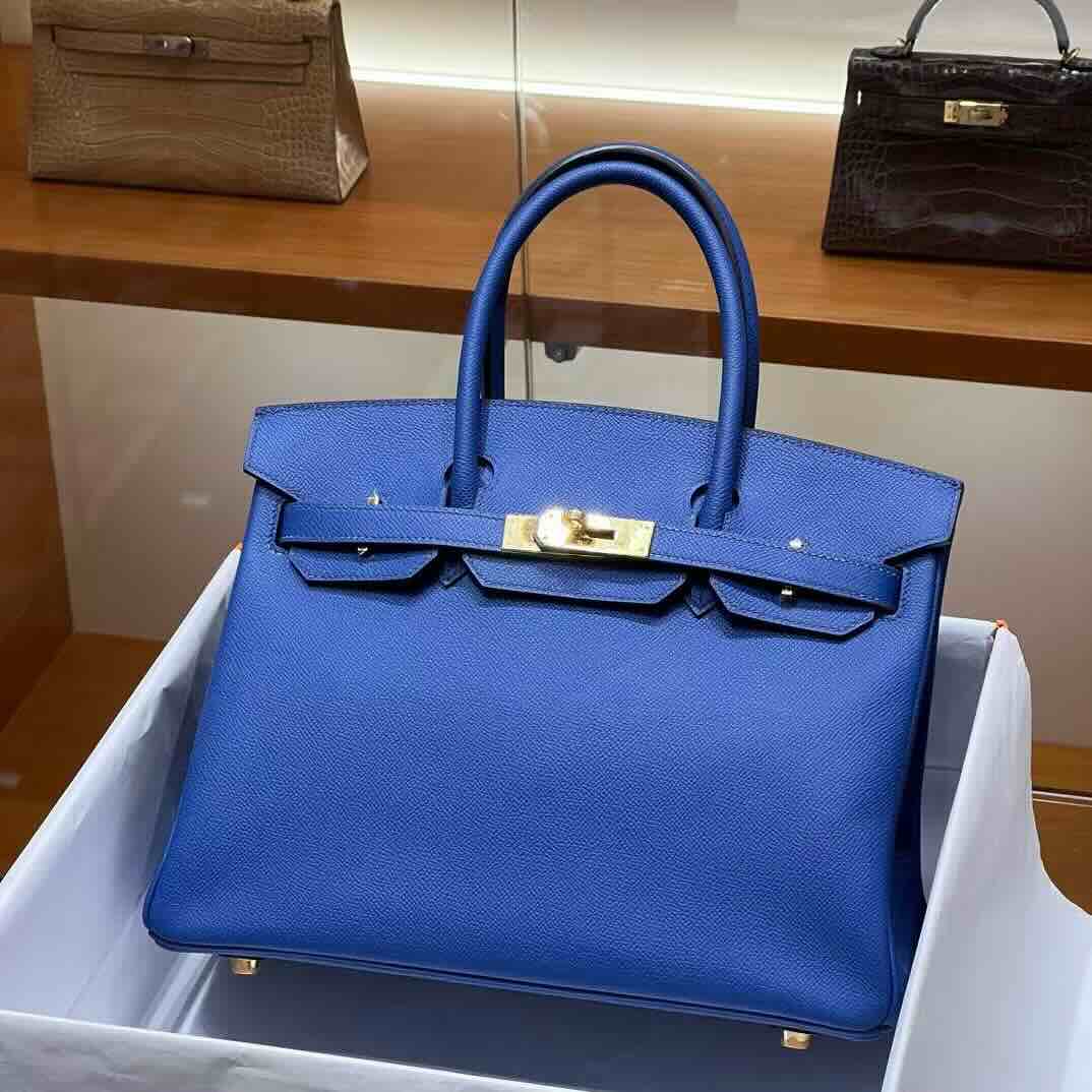 Hermès Birkin 25cm Epsom Blue Hydra (T7) &Gold Hardware