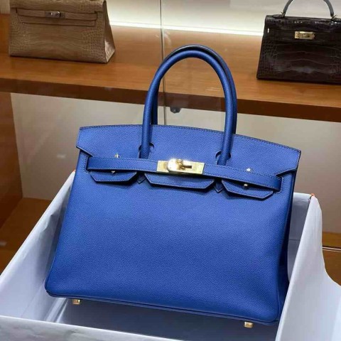 Hermès Birkin 25cm Epsom Blue Hydra (T7) &Gold Hardware