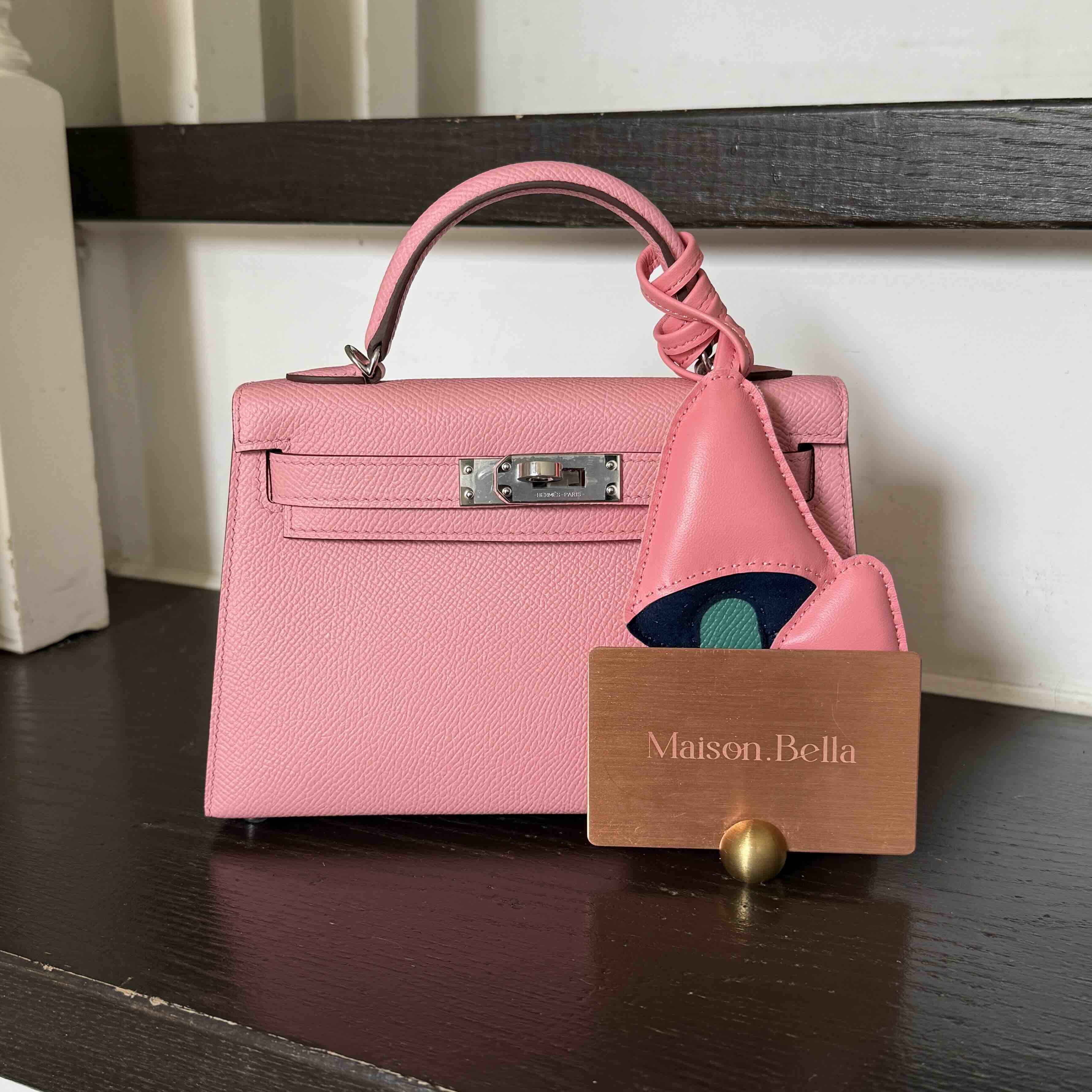 Hermès Mini Kelly2 Epsom Rose Confetti x PHW