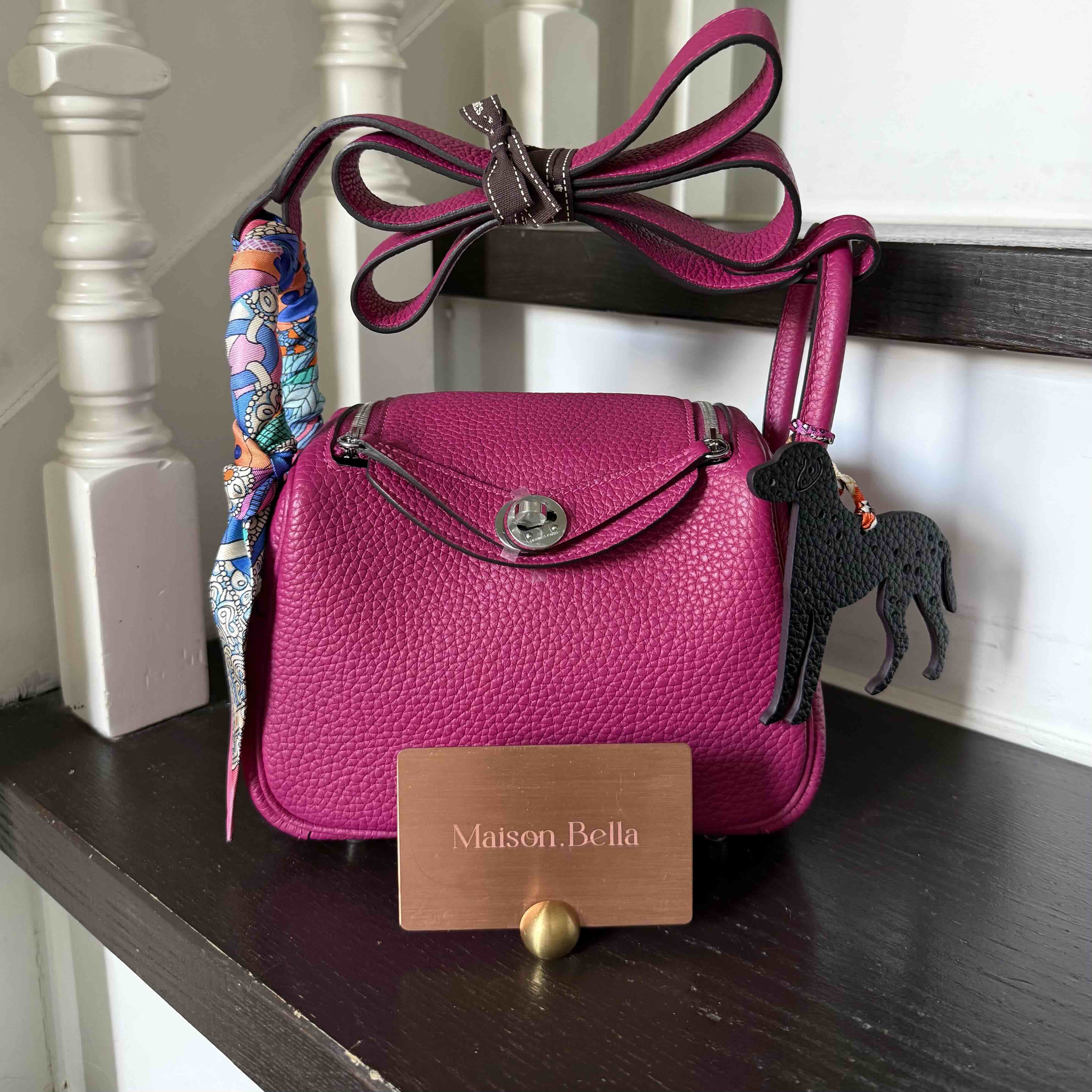Hermès Mini Lindy Togo hermes Rose Pourpre x PHW