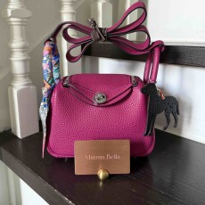 Hermès Mini Lindy Togo hermes Rose Pourpre x PHW