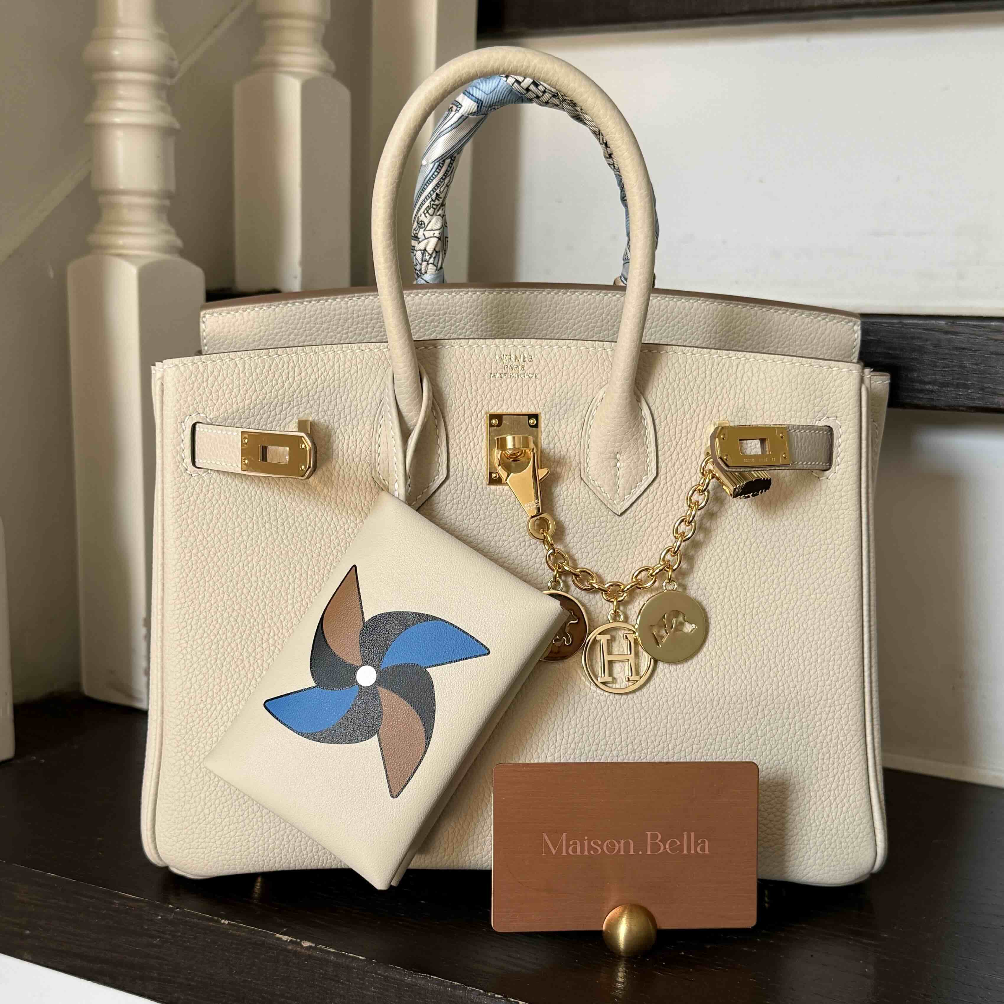 Hermès Birkin25 Togo Craie x Gold