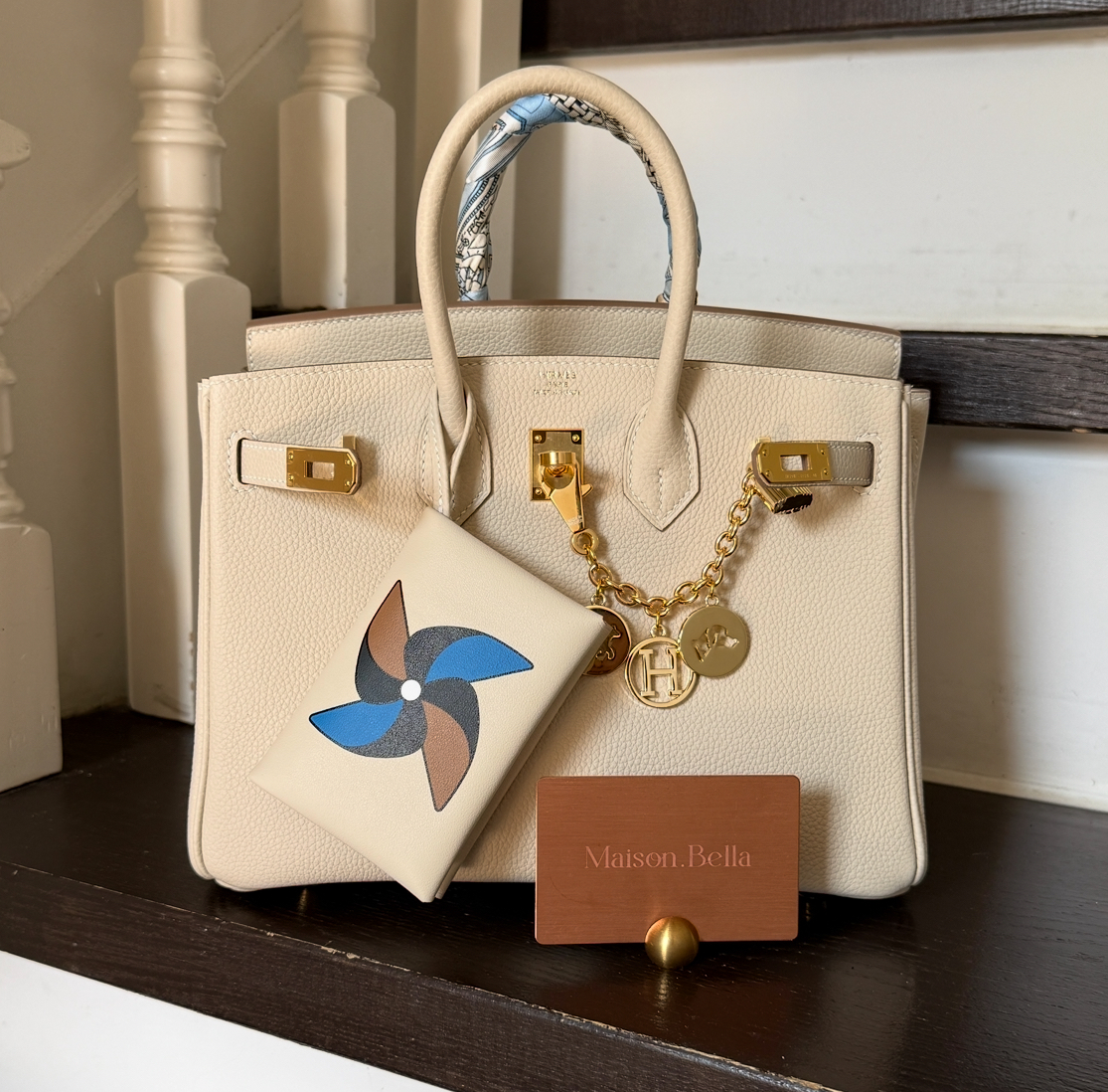 Hermès Birkin25 Togo Craie x Gold
