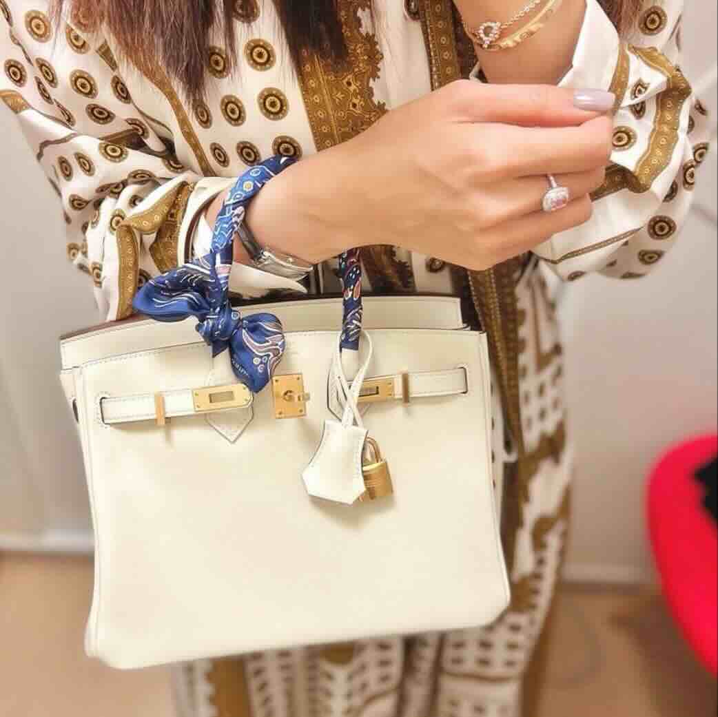 Hermès Birkin25 Togo Craie x Gold