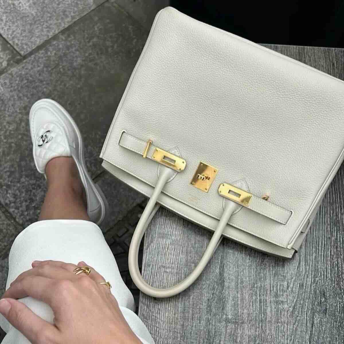 Hermès Birkin25 Togo Craie x Gold