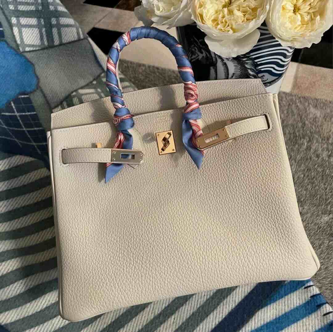 Hermès Birkin25 Togo Craie x Gold