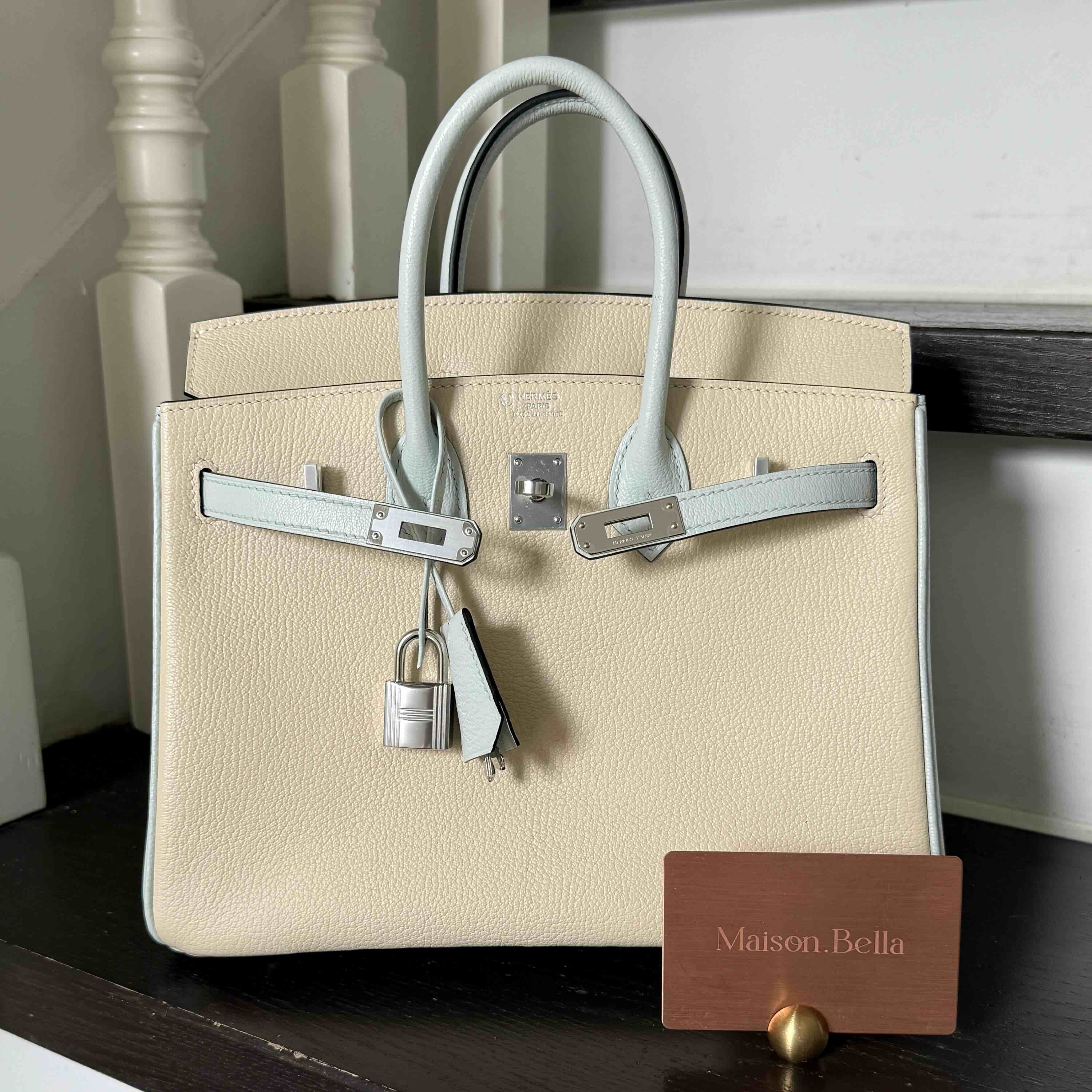Hermès Birkin25 Misore Nata x Blue Brume x PHW(HCP)