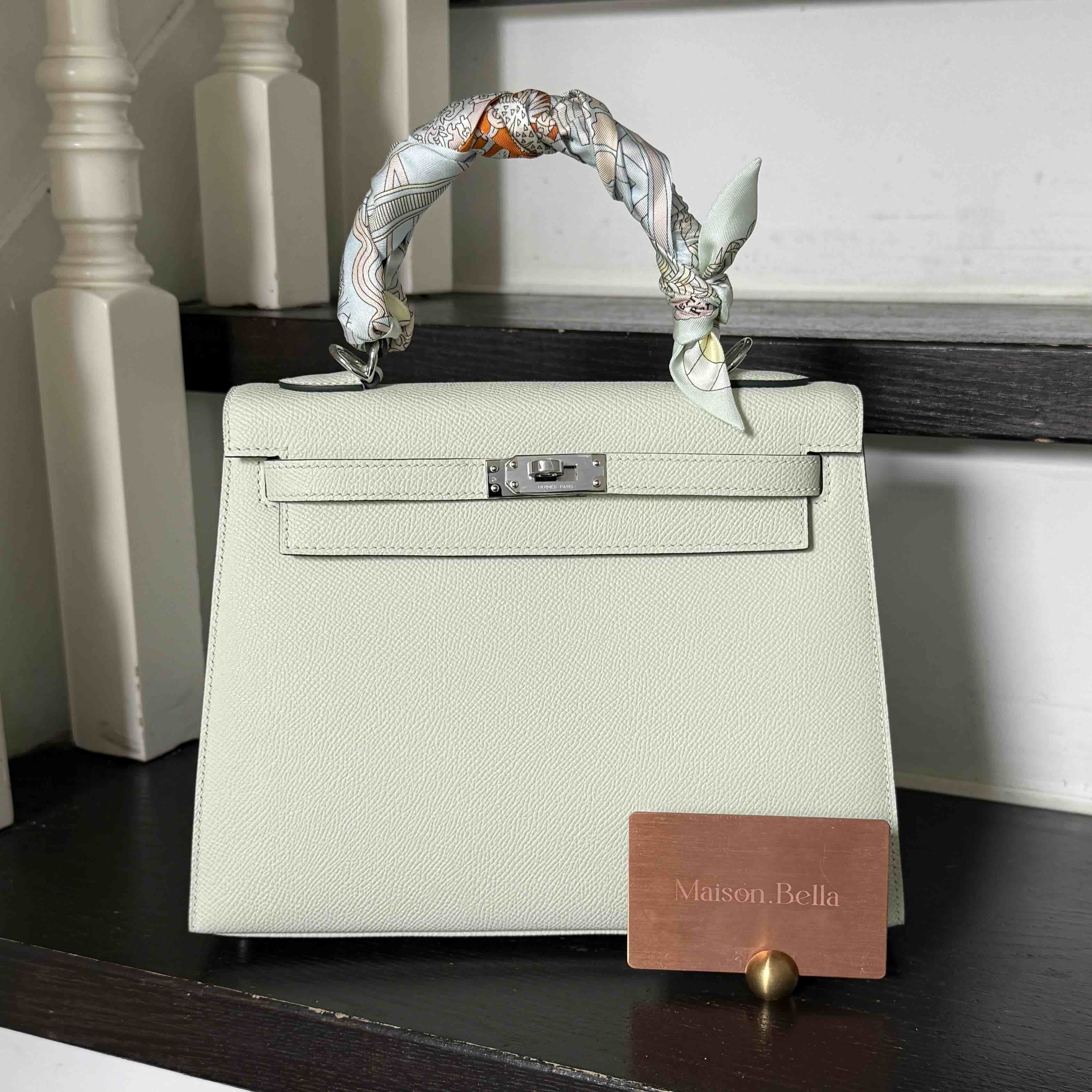 Hermès Kelly25 Epsom Vert Pizz x PHW