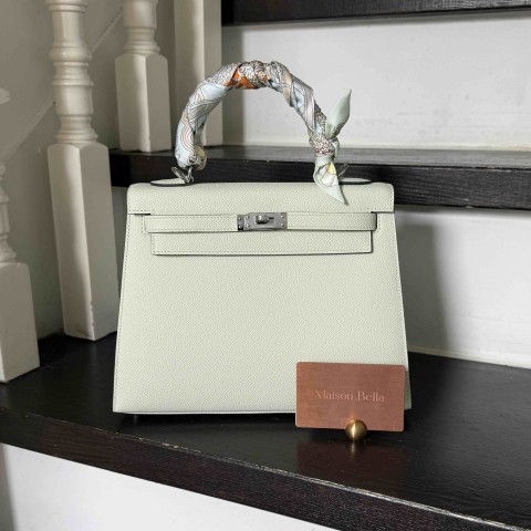 Hermès Kelly25 Epsom Vert Pizz x PHW