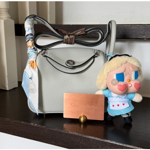 Hermès Mini Lindy Clemence Blue Lin x PHW (HCP)