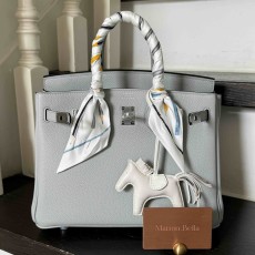 Hermès Birkin25 Clémence Blue Lin x PHW(HCP)