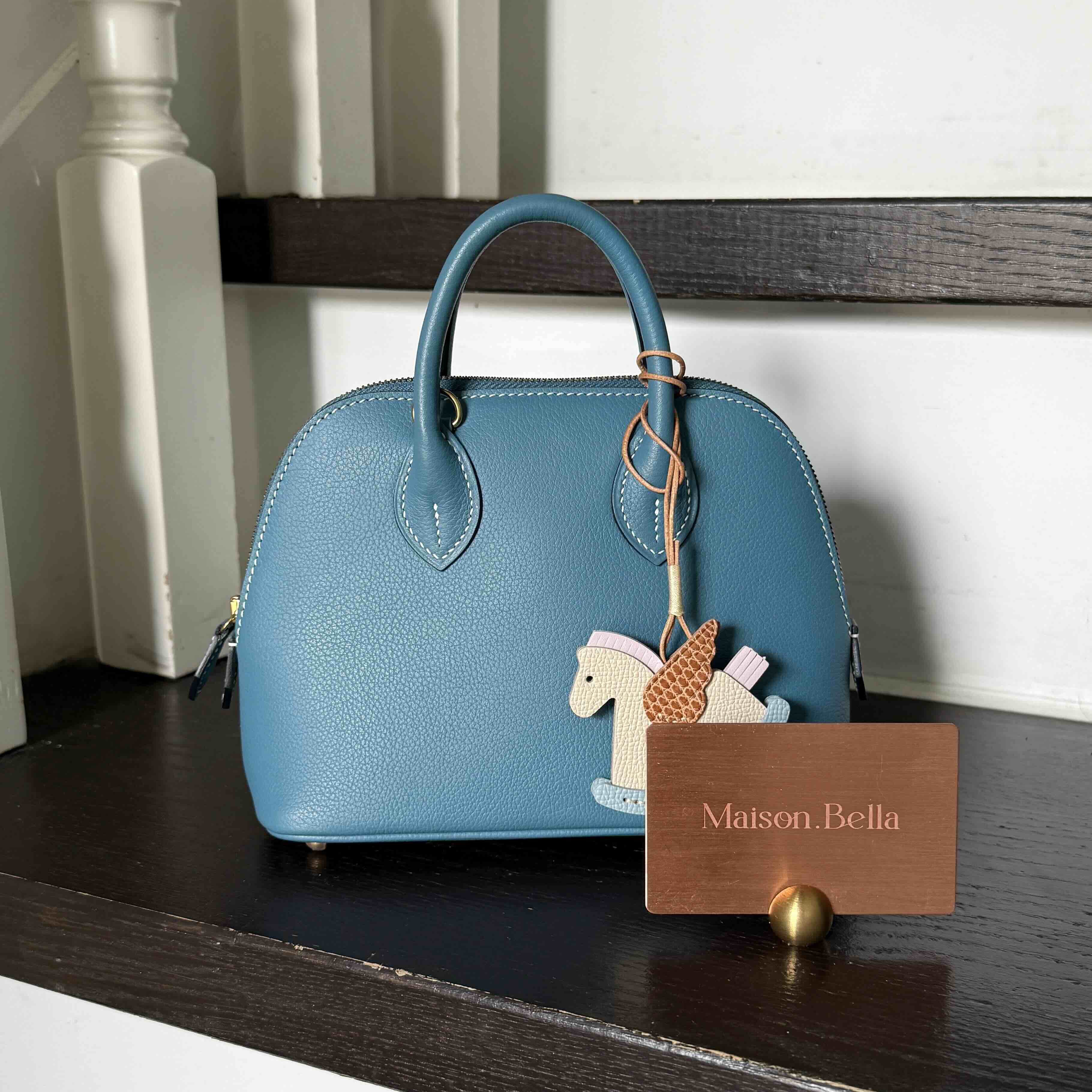 Hermès Bolide Mini Bleu Jean Evercolor Palladium