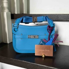 Hermes Jypsiere Mini Bag Evercolor & Palladium New Bleu Hydra