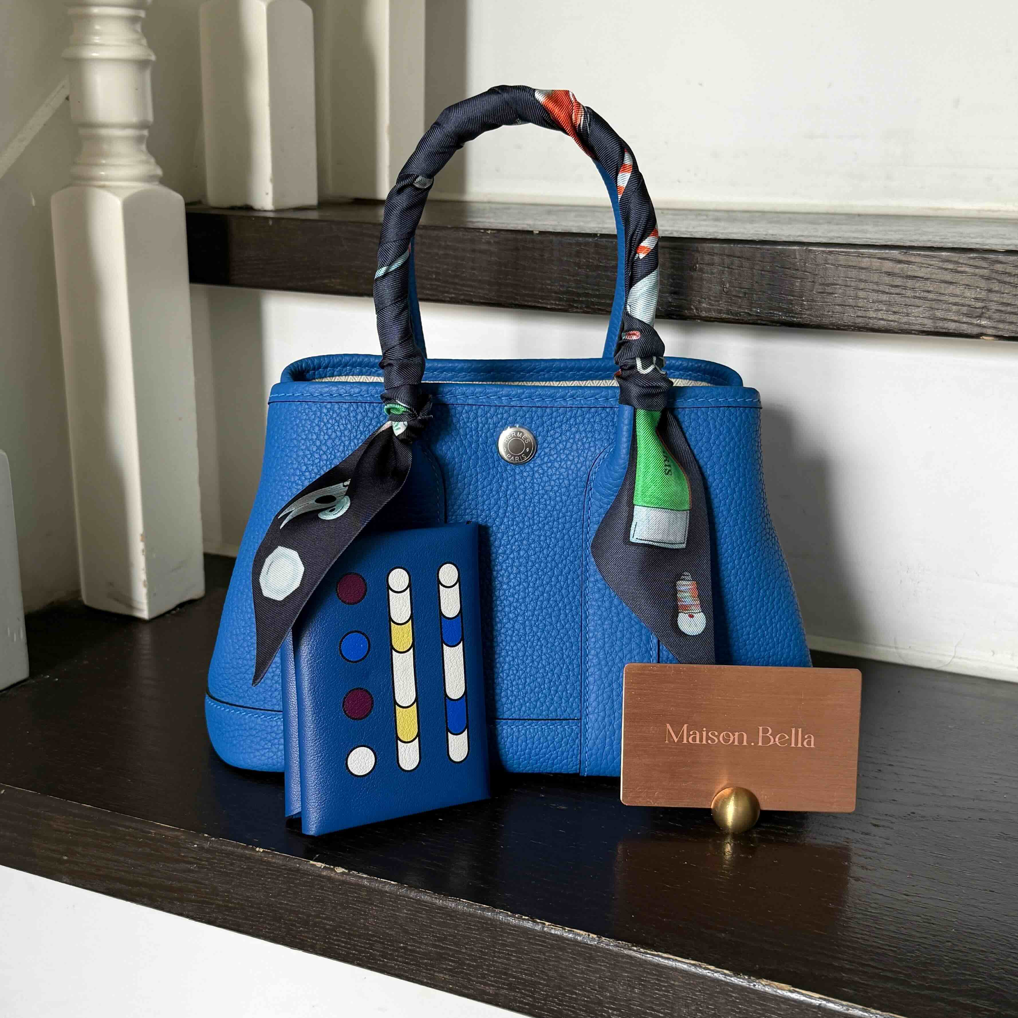 Hermès Garden Party 23 in Bleu Hydra Negonda Palladium Hardware