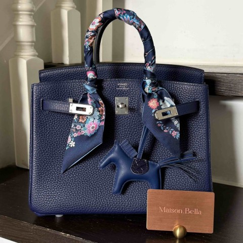 Hermès Birkin 25 Bleu Nuit Togo with Palladium Hardware