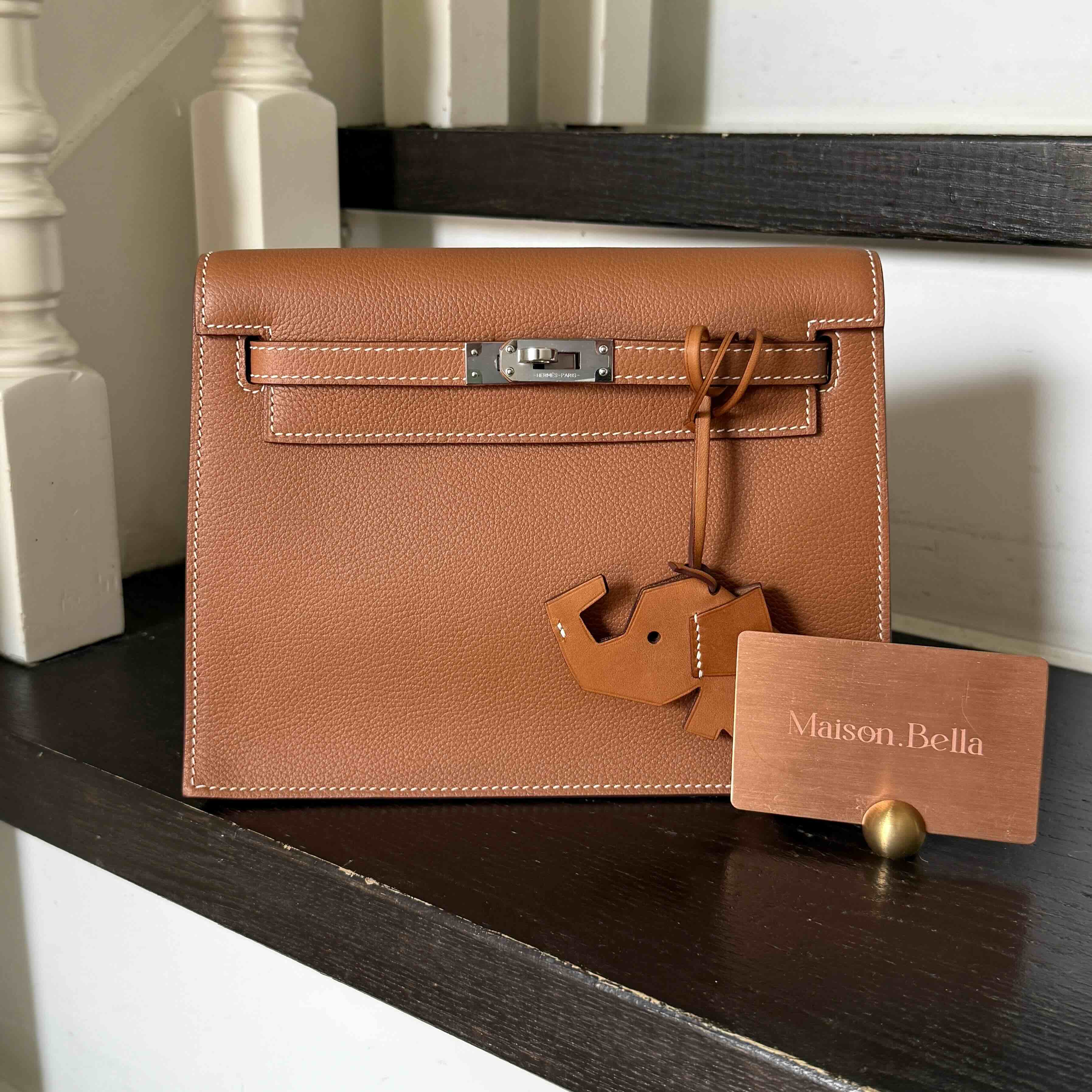 Hermès Kelly Danse II Gold Evercolor Palladium Hardware