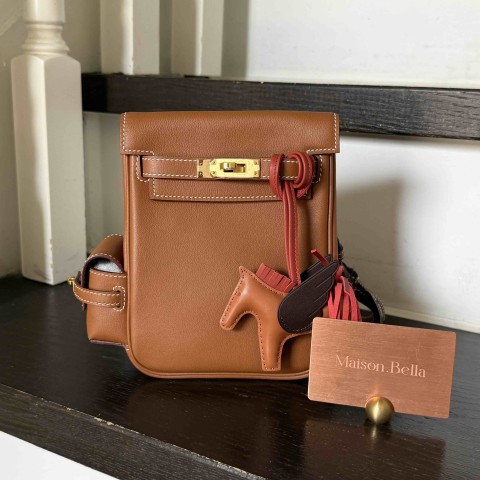 Hermès Kelly Jump Backpack in Gold Swift with Gold Hardware