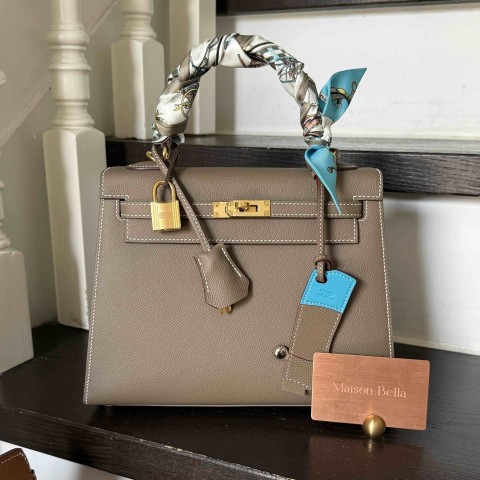 Hermès Kelly 25 Epsom Etoupe Gold Hardware