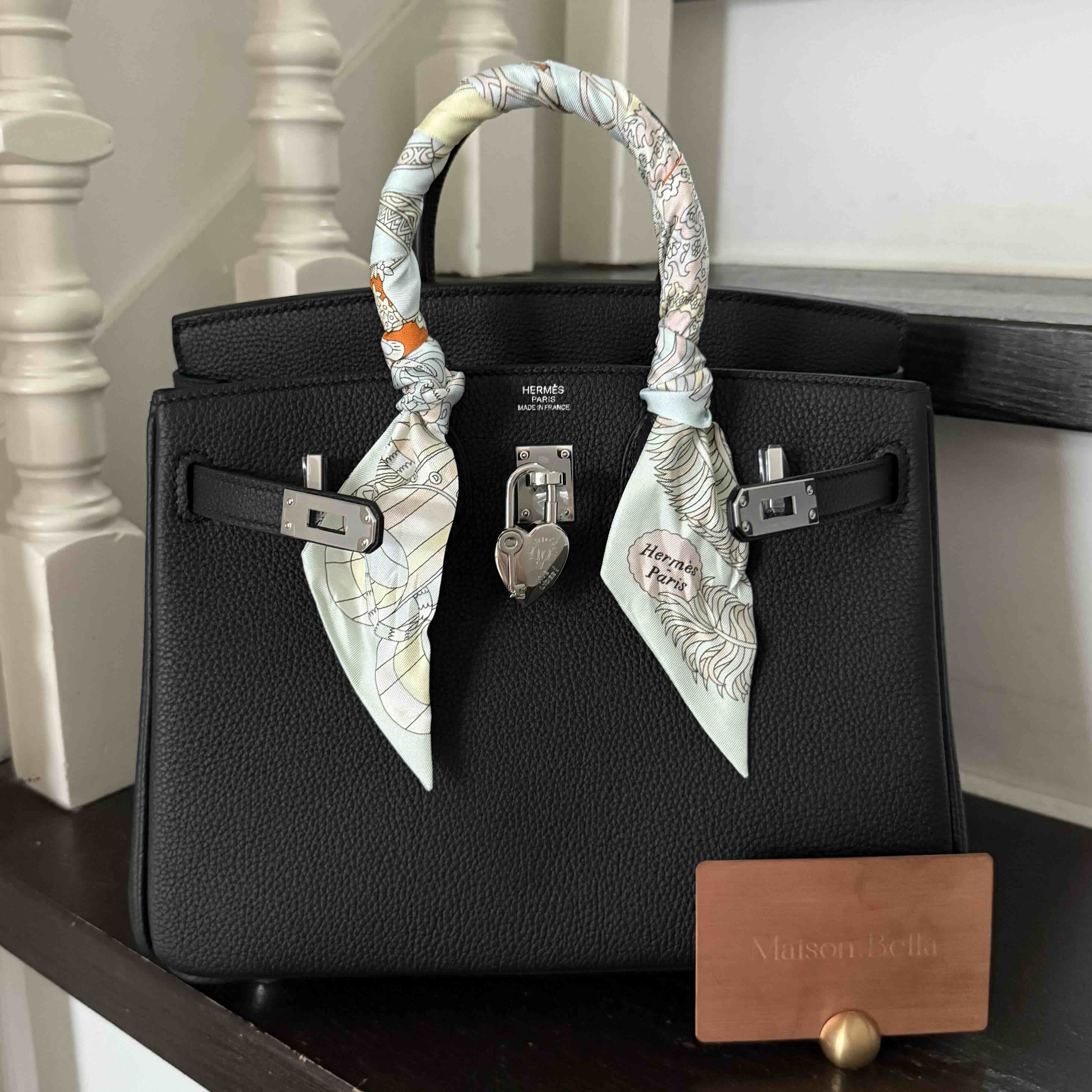 Hermès Birkin 25 Noir Togo with Palladium Hardware