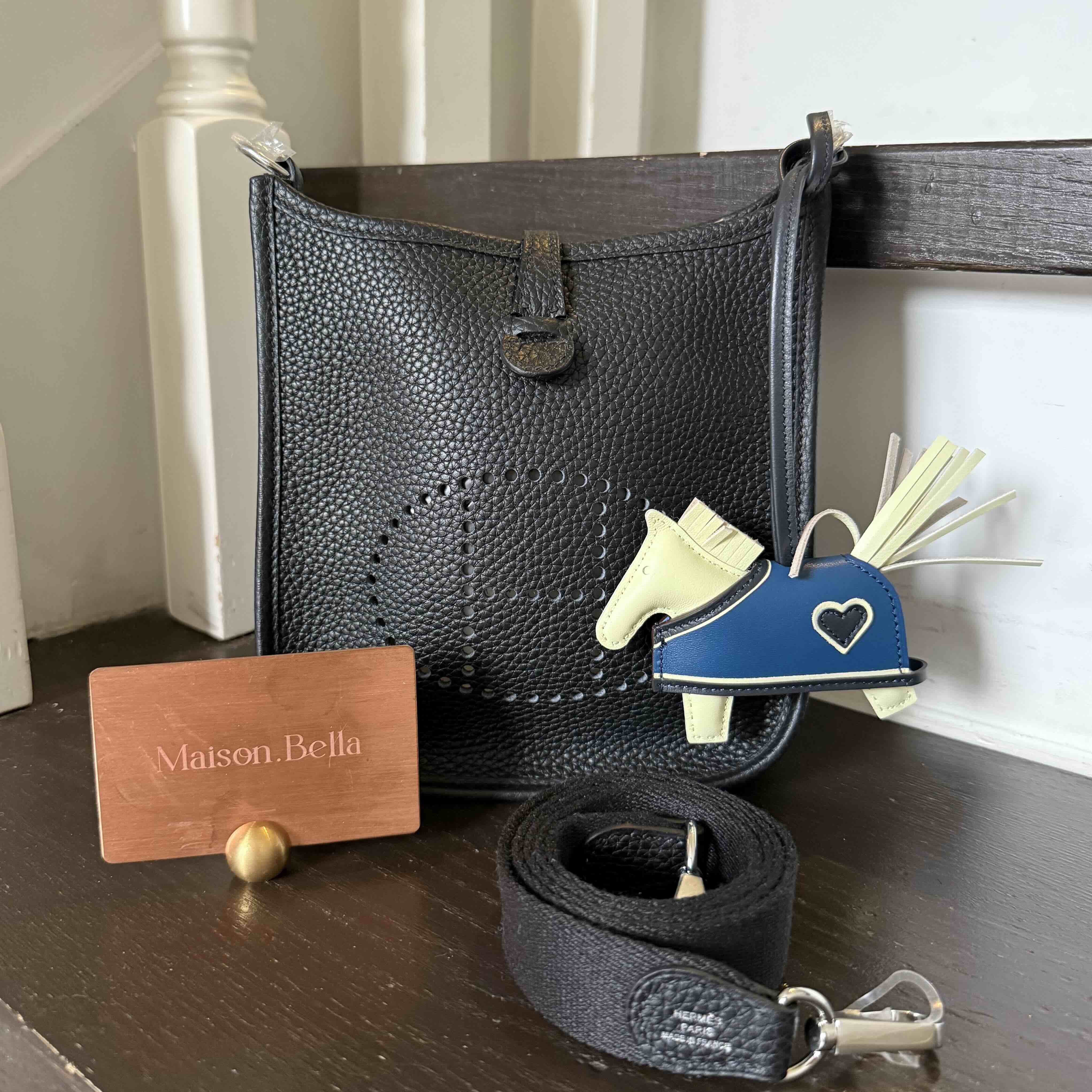 Hermès Evelyne TPM in Noir Clemence Palladium